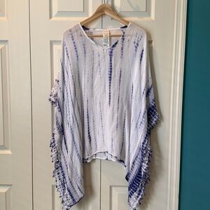 # Chico's L/XL Blue & White Tie-Dye Poncho/Coverup